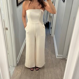 Strapless wide leg jumpsuit - perfect for pre-wedding events!